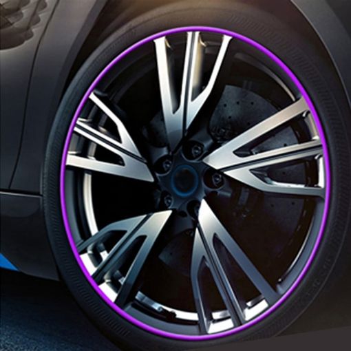 8M Flexible Car Wheel Hub TRIM Mouldings - Purple - 1