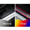 Universal Electroplate Carbon Fibre Car Door Threshold Decoration Strip Silver - 8