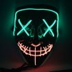 LED Halloween Festival Party X Face Seam Mouth Mask Green Orange - 1
