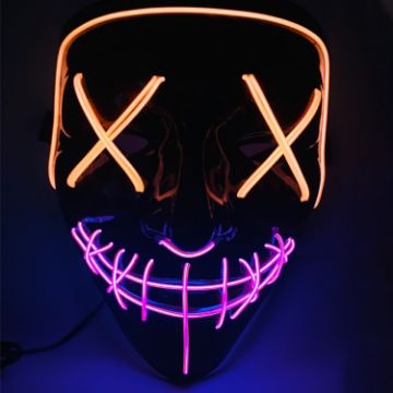 Halloween Festival Party LED Luminescence Mask (Orange Purple) - 1