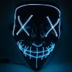 LED Halloween Festival Party X Face Seam Mouth Mask White Blue - 1