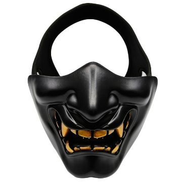 WosporT Halloween Grimace Half Face Mask - Black - 1