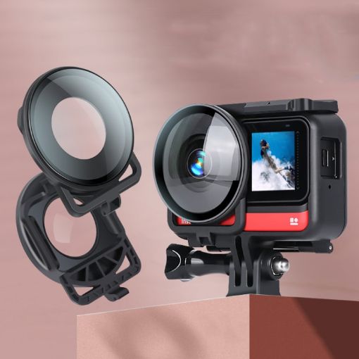 Lens Guard Protective Glass Cover for Insta360one R Panoramic Camera (Black) - 1