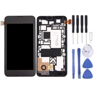 LCD Display + Touch Panel with Frame for Nokia Lumia 530 - Black - 1