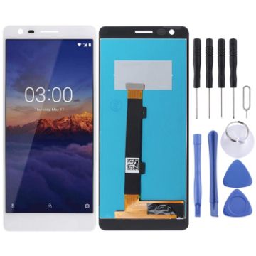 White TFT LCD Screen for Nokia 3.1 with Digitizer - Full Assembly - 1