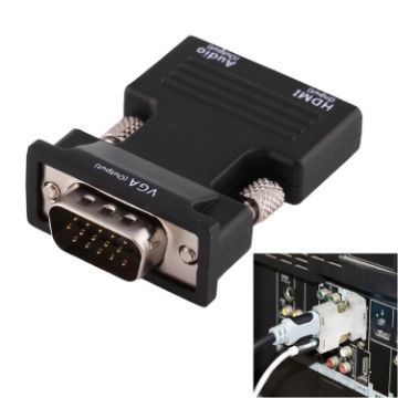 HDMI to VGA Converter with Audio Output - Black - 1