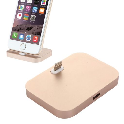 8 Pin Aluminum Desktop Charger for iPhone - Gold - 1