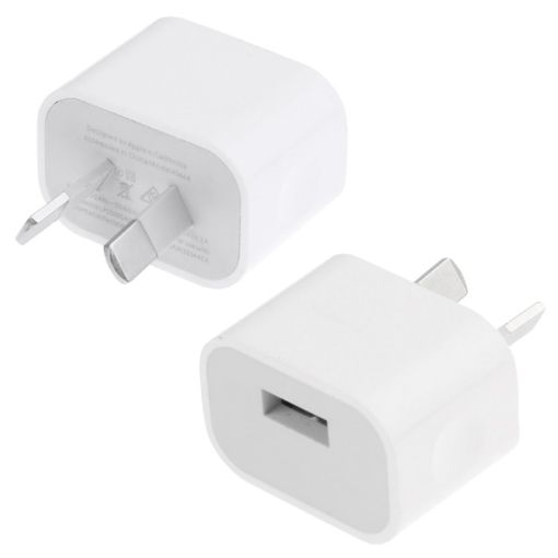 AU Plug USB Charger Adapter - White - 1