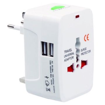 Multi-function Travel Converter with Dual USB, EU/UK/US/AU Plug - 1