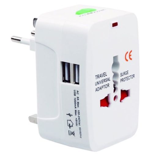 Multi-function Travel Converter with Dual USB, EU/UK/US/AU Plug - 1