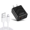 20W PD + QC 3.0 Dual Ports Fast Charger with USB to 8 Pin Cable - 1