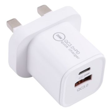 Picture of 20WACB 20W QC3.0 + PD Quick Charger, Plug Specification:UK Plug (White)