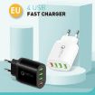 QC-04 QC3.0 Multi-ports Charger with 3A USB Cable, EU Plug - 4