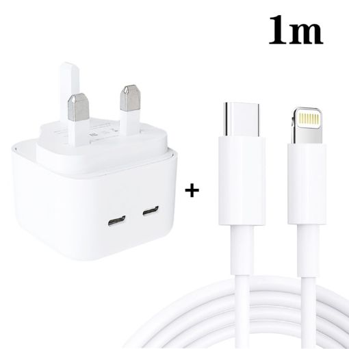 SDC-40W Dual PD USB-C Charger with 1m Type-C to 8 Pin Cable - 1