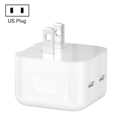 PD 50W Dual USB-C/Type-C Ports Charger (US Plug) - Fast Charging - 1