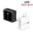45W PD3.0 + 2 x QC3.0 USB Multi Port Quick Charger, US Plug - 2