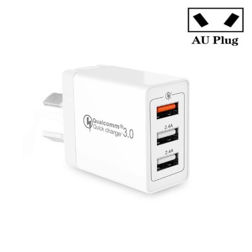 30W QC 3.0 USB + 2 x USB 2.0 Ports Quick Charger - AU Plug - 1