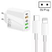 65W Dual PD Type-C + 3 x USB Multi Port Charger EU Plug White - 1