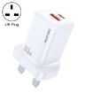 WK WP-U140 33W Power Series USB+USB-C Fast Charger - UK Plug (White) - 1