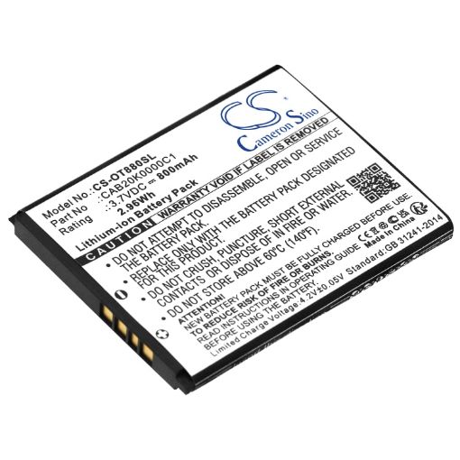 Alcatel OT-C60 OT-A392G OT-907 Battery (p/n BTR510AB BY42) - 1