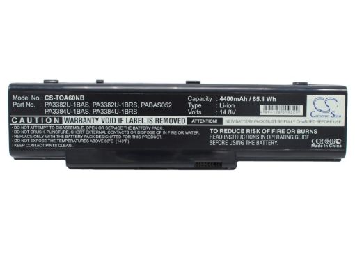 Battery for Toshiba Satellite Pro A60 A65 Series (PA3384U-1BAS/BRS) - 1