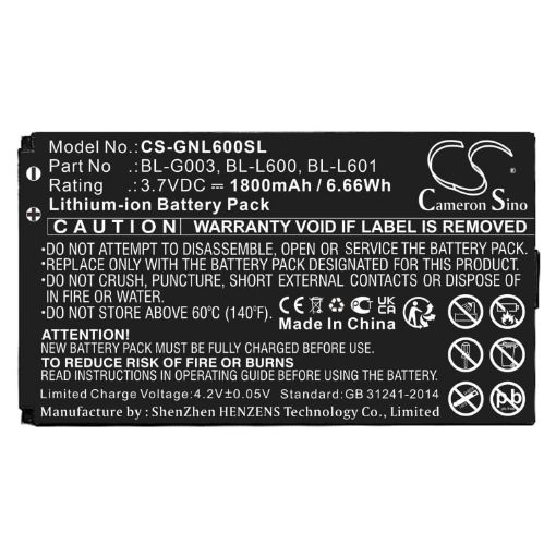 Gionee V309 V180 TD100 L601 L600 Battery BL-G003 BL-L600 - 1