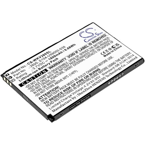 Wiko V2600 Sunny 2 Plus Battery (p/n 2600 S104-U59000-038) - 1