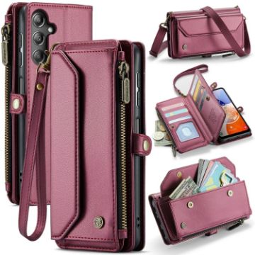 Samsung Galaxy A14 5G/4G CaseMe C36 Wallet Case (Wine Red) - 1