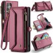 Samsung Galaxy S22 Ultra 5G Wallet Case RFID Anti-theft Leather (Wine Red) - 1