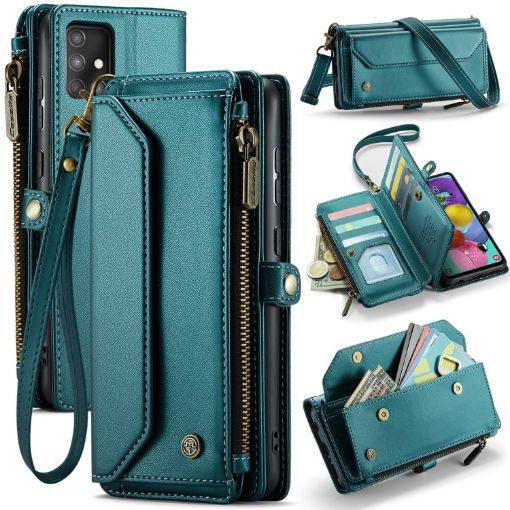 Samsung Galaxy A51 4G CaseMe C36 Wallet Case (Blue-green) - 1