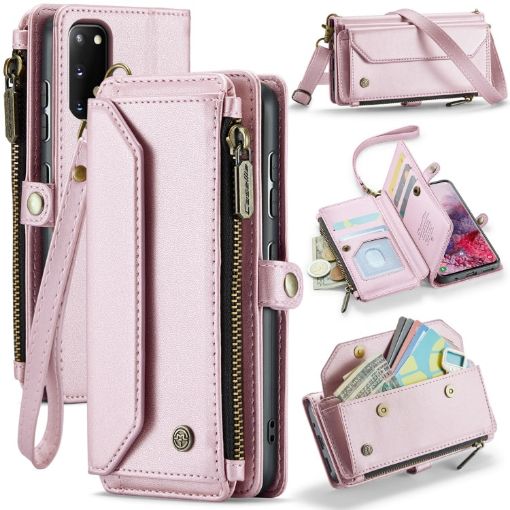 Samsung Galaxy S20 CaseMe C36 Pink Zipper Wallet RFID Leather Phone Case - 1