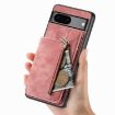 Google Pixel 6 Retro Leather Zipper Wallet Back Phone Case - Pink - 6