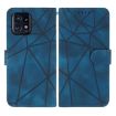 Motorola Edge+ 2023 Blue Leather Phone Case - Geometric Lines - 2