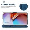 Motorola Edge+ 2023 Blue Leather Phone Case - Geometric Lines - 4