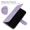 Motorola Edge 2022 Purple Leather Phone Case - Geometric Lines - 5