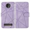 Motorola Moto Z4 Purple Leather Phone Case - Geometric Lines - 2