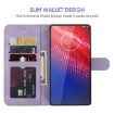 Motorola Moto Z4 Purple Leather Phone Case - Geometric Lines - 3