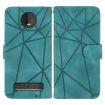 Motorola Moto Z4 Green Leather Phone Case - Geometric Lines - 2
