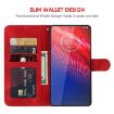 Motorola Moto Z4 Red Leather Phone Case - Geometric Lines - 3