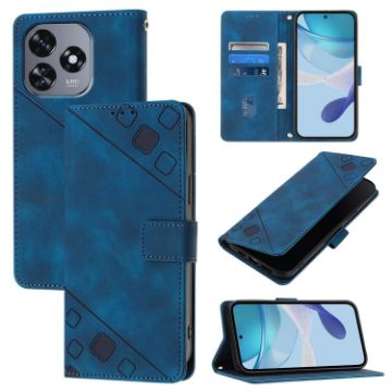 Oukitel C51 Blue Leather Phone Case - Skin Feel Embossed - 1