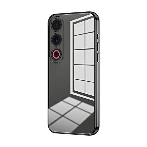 Meizu 21 Note Transparent Plating Phone Case - Black - 1