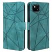 Green Leather Phone Case for Google Pixel 4a 4G - Geometric Lines - 2