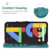 Green Leather Phone Case for Google Pixel 4a 4G - Geometric Lines - 4