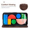 Brown Leather Phone Case for Google Pixel 5 - Geometric Lines - 4