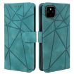 Green Leather Phone Case for Google Pixel 5 - Geometric Lines Skin Feel - 2