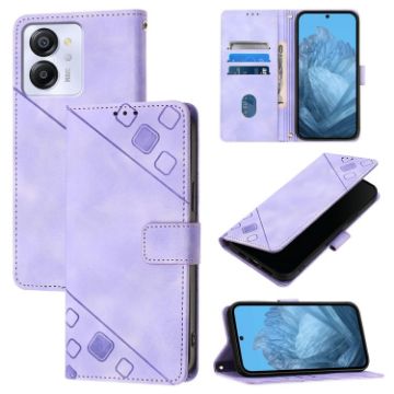 Blackview Color 8 Embossed Leather Phone Case - Light Purple - 1