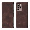 HTC U24 Pro Brown Leather Phone Case - Skin Feel Embossed - 2