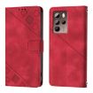 HTC U24 Pro Red Leather Phone Case - Skin Feel Embossed - 2