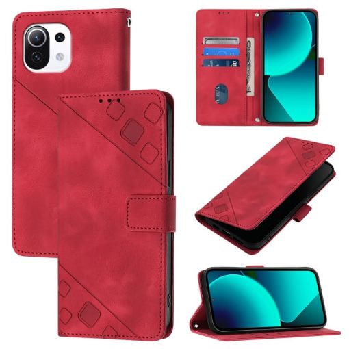 Red Leather Phone Case for Xiaomi Mi 11 Lite/Mi 11 Lite 5G - 1