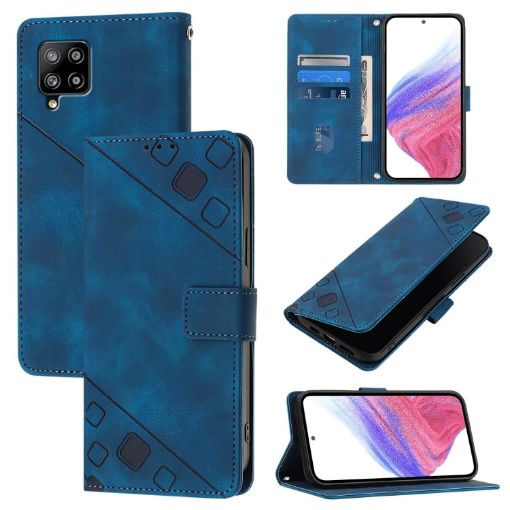 Samsung Galaxy A42 5G/M42 5G Blue Leather Phone Case - 1
